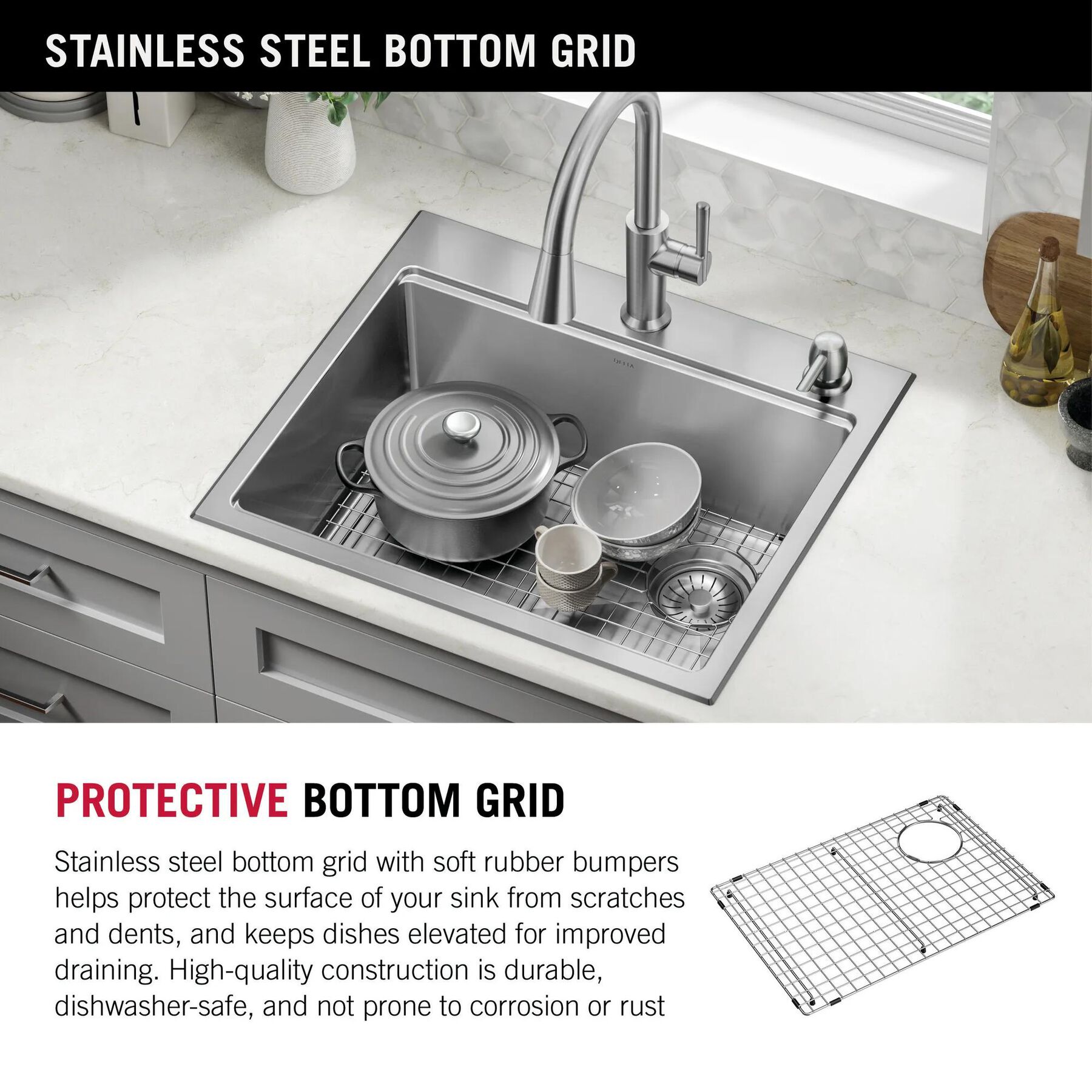 25&rdquo; Stainless Steel Workstation Kitchen Sink Drop-In Undermount Single Bowl with WorkFlow&trade; Ledge and Accessories